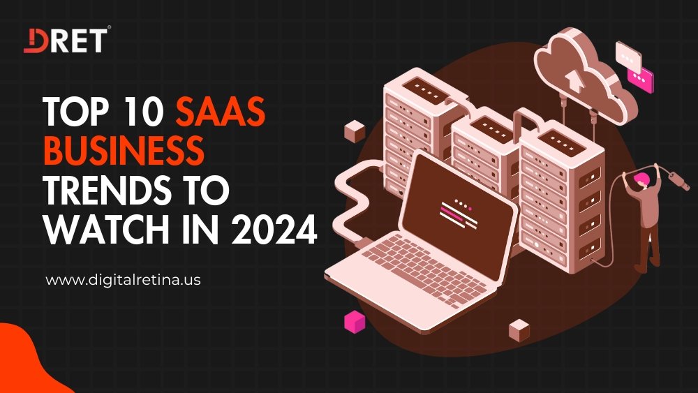 Illustration showcasing the Top 10 SaaS Business Trends to Watch in 2024.