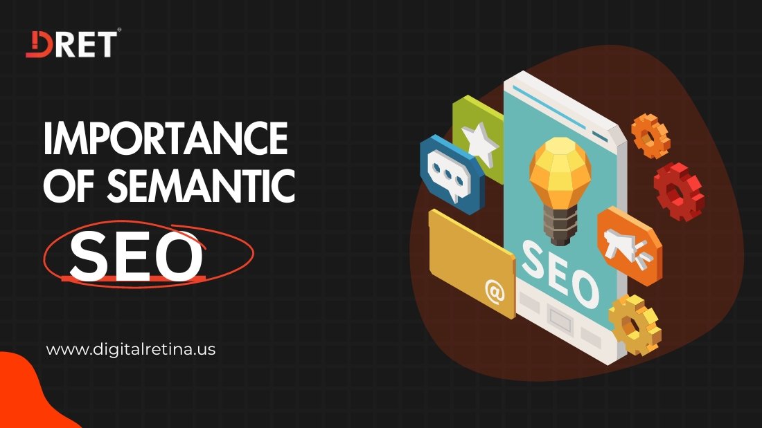 Importance of Semantic SEO with graphic elements related to SEO